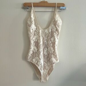 Zimmermann Cream Lace Bodysuit with adjustable straps